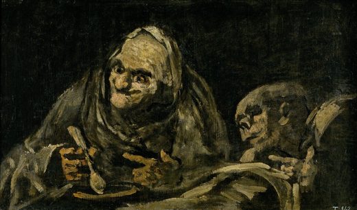 Deux vieillard mangeant de la soupe, par Francisco Goya